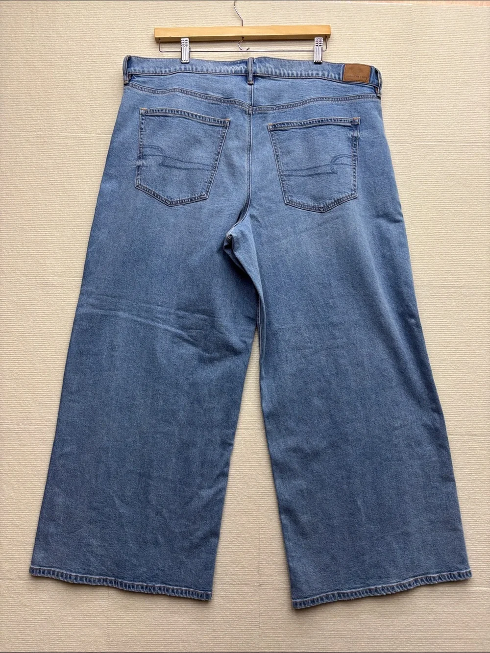 American Eagle stretch 18 Patchwork Wide-Leg Women's Jeans - Blue - Picture 5 of 7